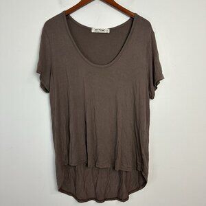 Three Bird Nest Sz XL Womens Scoop Neck Bralette Tee Brown Relaxed